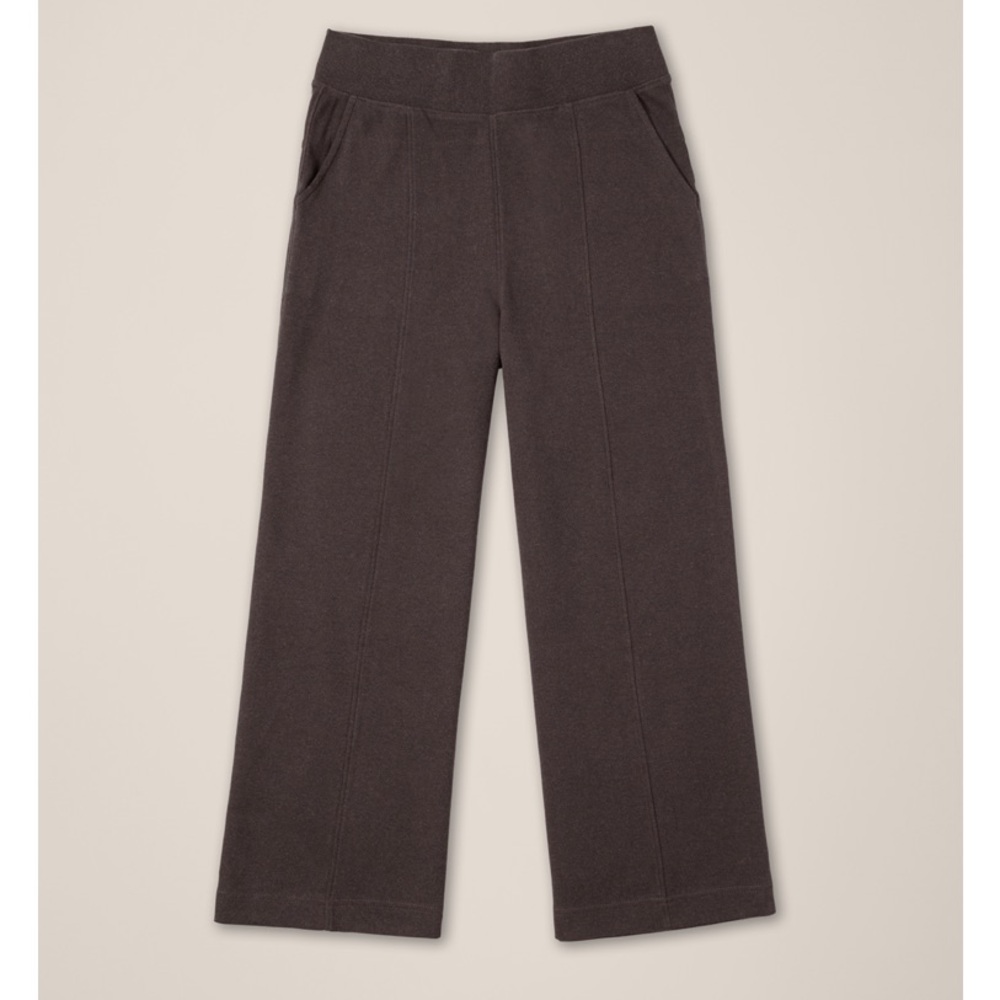NWT Pact Organic Airplane Pintuck Wide Leg Pant - Chocolate Heather - Large 26in - Picture 5 of 9